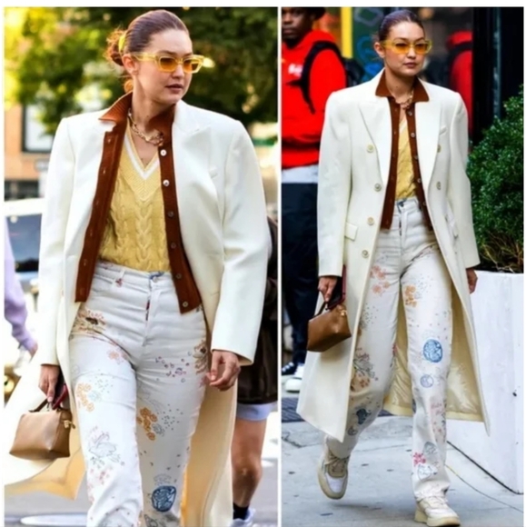 Reformation Cream Floral Straight Leg Jeans - Picture 12 of 12